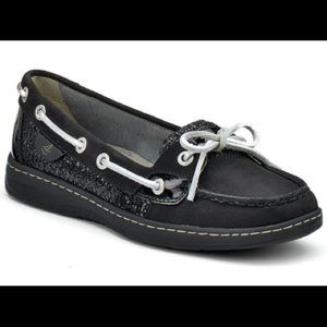 Sperry Women's Angelfish, Black/Black Glitter